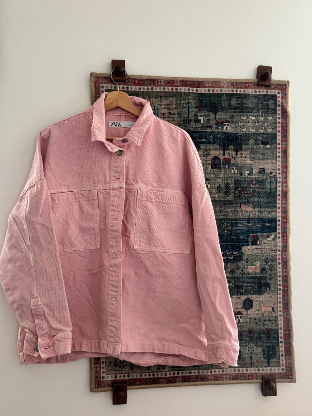 Zara Pink Oversized Jean Jacket